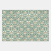 レトロセージ砂チアリーダーマンダラダイヤモンドタイル ラッピングペーパーシート (正面3)