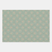 レトロセージ&サンド華美マンダラデコージーファン ラッピングペーパーシート (正面)