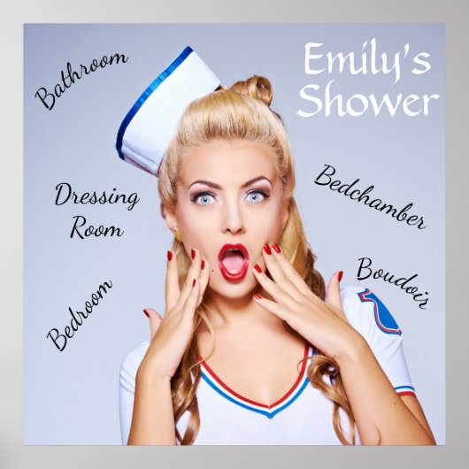 レトロセーラーガールポスター(編集可能文字) ポスター (正面)