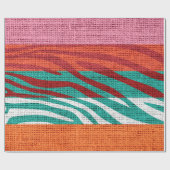 レトロゼブラスキンプリントパターンバーラップ素朴#5 ラッピングペーパー (フラット)