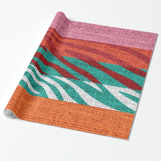 レトロゼブラスキンプリントパターンバーラップ素朴#5 ラッピングペーパー (アンロールド)