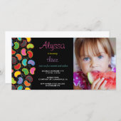 レトロゼリーポップ・アートのビーンスウィートキャンディお洒落誕生日 (正面/裏面)