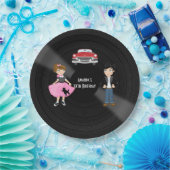 レトロソックホップバースデーパーティー ペーパープレート (パーティー)