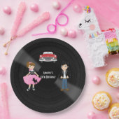 レトロソックホップバースデーパーティー ペーパープレート (パーティー)