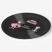 レトロソックホップバースデーパーティー ペーパープレート (アングル)