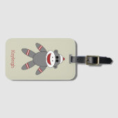 レトロソックモンキーオンタンと名前 ラゲッジタグ (正面横)