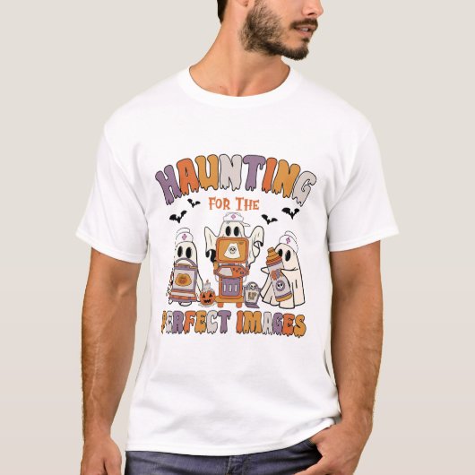 レトロソノグラフ超音波テックハロウィンヴァスクル Tシャツ (正面)