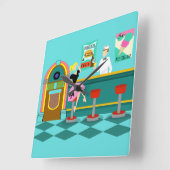 レトロソーダファウンテンアクリル壁時計 スクエア壁時計 (傾斜)