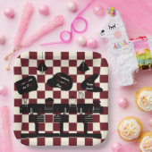 レトロソーダファウンテンショップレッドスクウェア ペーパープレート (パーティー)