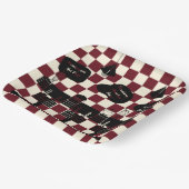 レトロソーダファウンテンショップレッドスクウェア ペーパープレート (傾斜あり)