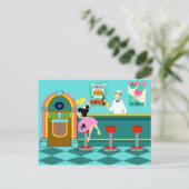 レトロソーダ噴水はがき ポストカード (スタンド正面)