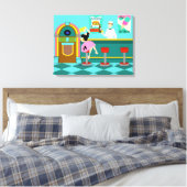 レトロソーダ噴水延伸キャンバス印刷 キャンバスプリント (インサイチュ (寝室))