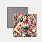 レトロゾンビズピンアップ マグネット (正面/裏面)