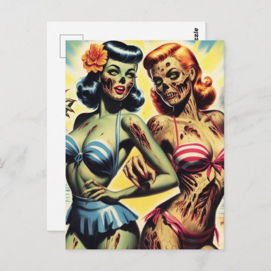 レトロゾンビピンアップ ポストカード (正面/裏面)