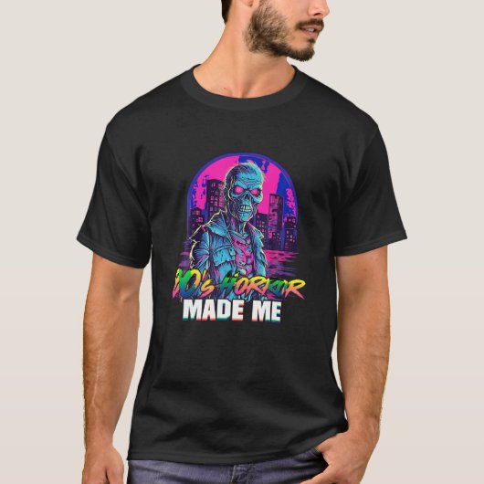 レトロゾンビヴィンテージ完全に死んでいな80年代のホラー映画 Tシャツ (正面)