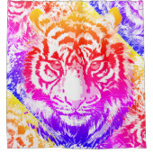 レトロタイガーヘッド – タイガー シャワーカーテン (正面)