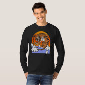 レトロタイガー中国のプレデター大きな猫野生生物ワイルド Tシャツ (正面フル)