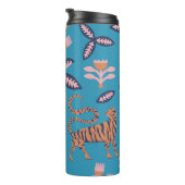 レトロタイガー、ヤシの木、花柄 タンブラー (回転右)