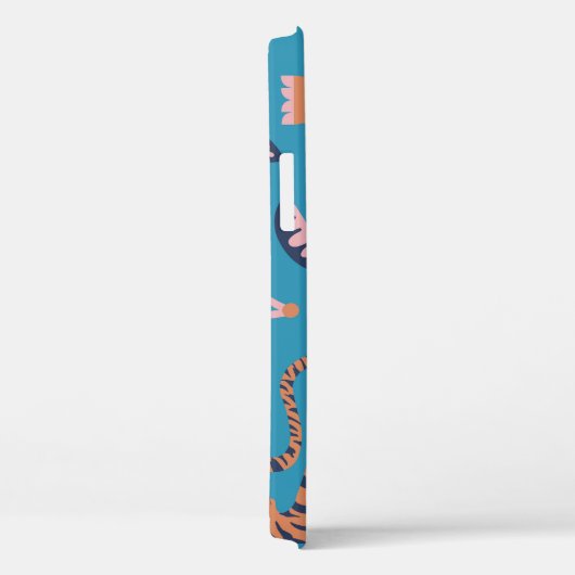 レトロタイガー、ヤシの木、花柄 Case-Mate iPhoneケース (裏面 / 右)