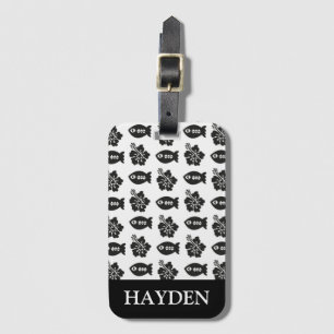 レトロタイキ白黒パターパーソナライズされたン ラゲッジタグ