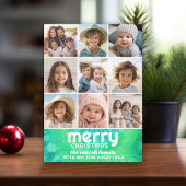 レトロタイダイティール（緑がかった色）ライム – 写真 – メリークリスマス シーズンカード