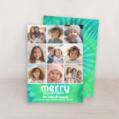 レトロタイダイティール(緑がかった色)ライム – 写真 – メリークリスマス シーズンカード