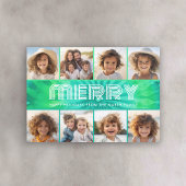 レトロタイダイティール（緑がかった色）- 8写真 – メリークリスマス シーズンカード