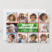 レトロタイダイ赤い緑 – 写真縁ど-クリスマス シーズンカード (正面)