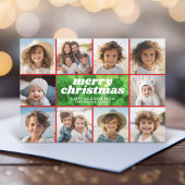 レトロタイダイ赤い緑 – 写真縁ど-クリスマス シーズンカード