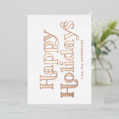 レトロタイプハッピーホリデイズノンフォトバラ金ゴールド 箔シーズンカード (立ち正面)