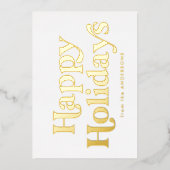 レトロタイプハッピーホリデーズノンフォト金ゴールド 箔シーズンカード (正面)