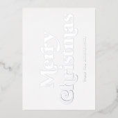 レトロタイプメリークリスマスノンフォトシルバー 箔シーズンカード (正面)
