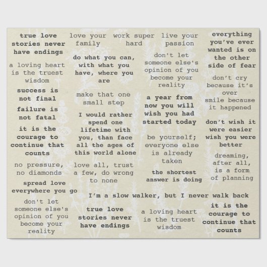 レトロタイプライタやる気を起こさせる引用文(仕訳帳) ラッピングペーパー (フラット)