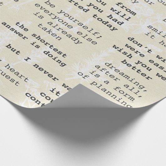 レトロタイプライタやる気を起こさせる引用文(仕訳帳) ラッピングペーパー (角)