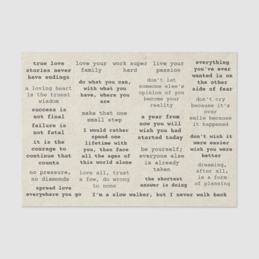 レトロタイプライタやる気を起こさせる引用文(仕訳帳) 薄葉紙 (正面)