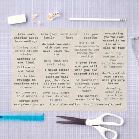 レトロタイプライタやる気を起こさせる引用文(仕訳帳) 薄葉紙 (クラフト)