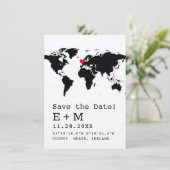 レトロタイプライターのワールドマップとハート先 セーブザデート (スタンド正面)