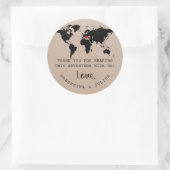 レトロタイプライターの世界地図ありがとう ラウンドシール (バッグ)