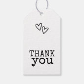 レトロタイプライタータイポグラフィミニマル結婚リスト ギフトタグ (正面)