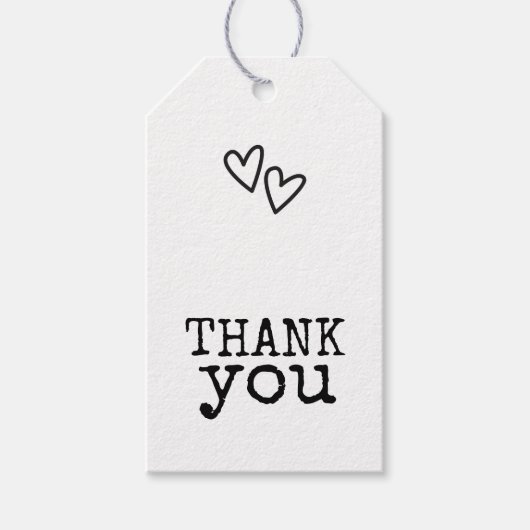 レトロタイプライタータイポグラフィミニマル結婚リスト ギフトタグ (正面)