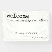 レトロタイプライタータイポグラフィ結婚歓迎 横断幕 (横)