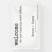 レトロタイプライタータイポグラフィ結婚歓迎 横断幕 (縦)