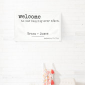 レトロタイプライタータイポグラフィ結婚歓迎 横断幕 (インサイチュ)