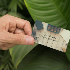 レトロタイプライターデスクQRコード名刺 名刺