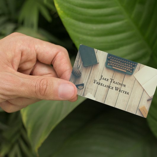 レトロタイプライターデスクQRコード名刺 名刺