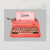 レトロタイプライターパーソナライズされたヴィンテージバレンタイン ポストカード (正面)