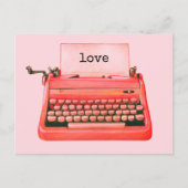 レトロタイプライターパーソナライズされたヴィンテージバレンタイン ポストカード (正面)