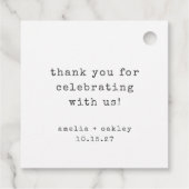レトロタイプライターホワイトカスタムウェディングありがとう フェイバータグ (裏面)