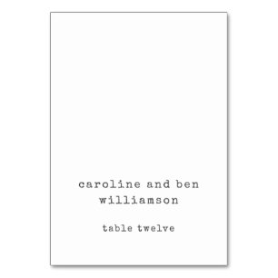 レトロタイプライターホワイトカスタムウェディングエスコートカード テーブルナンバー