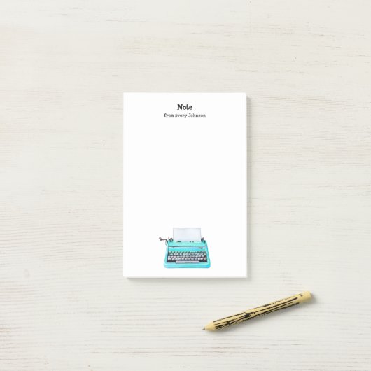 レトロタイプライターヴィンテージ懐かしいパーソナライズされた ポストイット (デスク上)